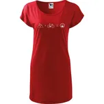 DOBRÝ TRIKO Dámské tričko/šaty Kolo a hory Velikost: XS, Barva: Červená