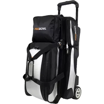 Taška na bowlingovou kouli PRO BOWL PROBOWL 3 BALL ROL DELUXE ČERNA KARBON STŘIBRNA