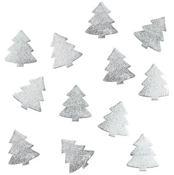 Vánoce Stromečky dřevěné stříbrné 3 cm, 12 ks 4790