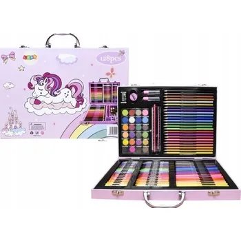 Výtvarná sada Malířská sada malování v duralovém kufříku 128 ks poník