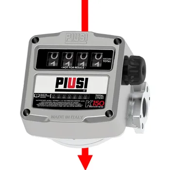 Mechanický průtokoměr K150 PIUSI Směr toku: C - shora dolů ↓