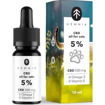 Hemnia CBD olej pro kočky – 5 % CBD, 500 mg, 10 ml