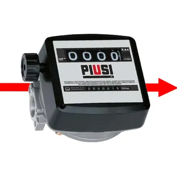 Mechanický průtokoměr na olej K44 PIUSI Směr toku: D - zleva doprava →