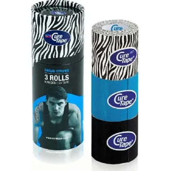 Tejpovací páska MyCureTape® sada 3 ks tejpů 5 cm x 2,5 m zebra V praktickém balení