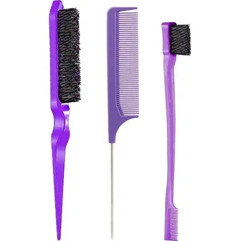 hřeben Hřebenová sada pro vlasy a obočí | hřeben na vlasy | hřeben na obočí 3 ks - FIALOVÁ