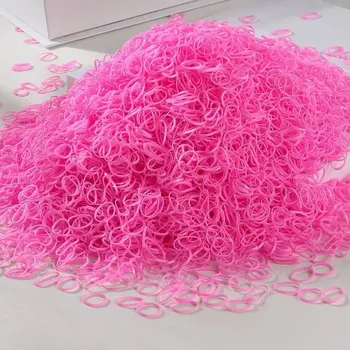 Barevné gumičky na vlasy dětské elastické | doplňky na vlasy 2000 ks - růžový