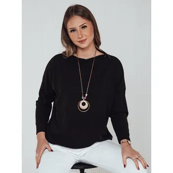 Dámská halenka Dámská halenka one size WERIIO s přívěskem RY2710 Barva: Černá, Velikost: ONE SIZE