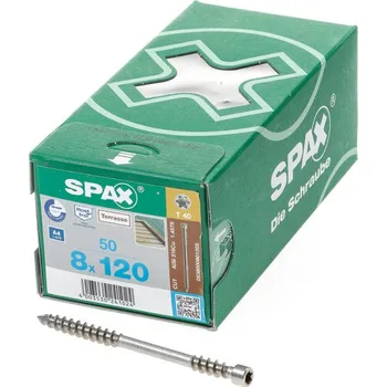 Vrut SPAX TERRASSE A4 ZYLINDERKOPF T-STAR PLUS T40 FIXIERGEWINDE CUT, 8x120mm - 50 ks