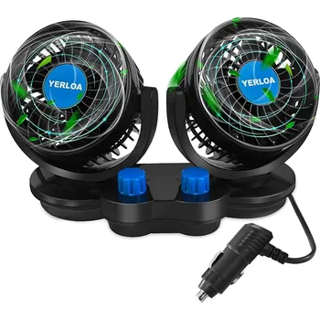 Autorádio Yerloa HX-T307 dvojitý Ventilátor do auta, 12V, 7 lopatek, na palubku
