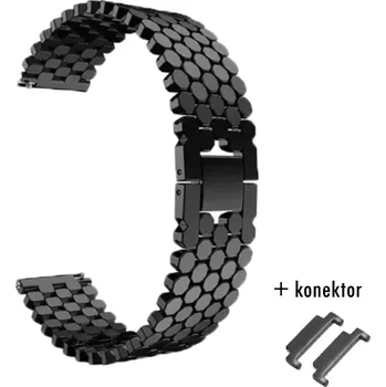 Příslušenství k chytrým hodinkám Kovový zdobený řemínek EasyFit/QuickFit 22 mm na Garmin watch Černá
