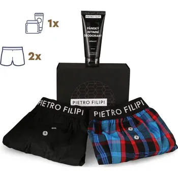 Sada pánského spodního prádla Pánská dárková sada 2PACK trenky a deodorant na intimní partie Pietro Filipi (3PGD1) L Možnost vrácení zboží ZDARMA do 120 dnů!