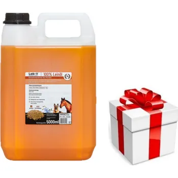 LAB-V Lněný olej Leinöl pro koně, psy a kočky 5000ml + překvapení pro vašeho psa ZDARMA