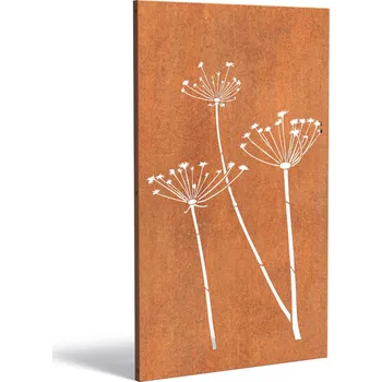 Zahradní dekorace Steel design Cortenová stěna květina 110 x 5 x 180 cm