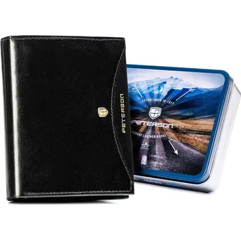 Peněženka Černá, vertikální pánská peněženka z přírodní kůže Barva: Černá