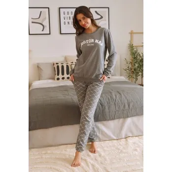 Dámské noční prádlo Šedé dámské pyžamo s logem DOCTOR NAP Velikost: S