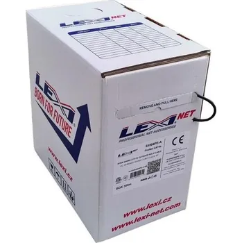Síťový kabel LEXI-Net instalační kabel UTP CAT 5e 24AWG venkovní PE černý 305m samoodvíjecí box