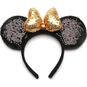 Čelenka Čelenka s ušima pro dívky | party doplňky - 3D zlato černá