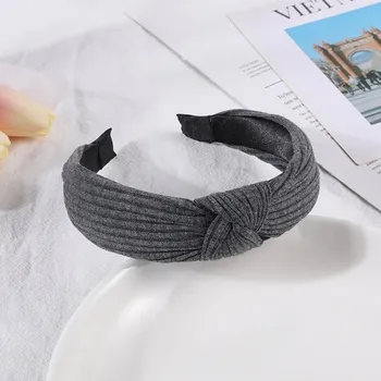 Čelenka Dívčí čelenka s uzlíkem | Doplňky na vlasy | Módní doplňky - Tmavě šedá