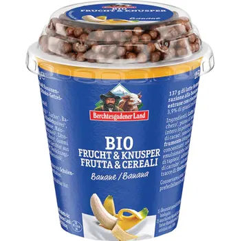 1 BIO banánový jogurt s čokoládovými kuličkami 150 g Berchtesgadener Land