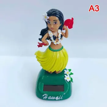 solární havajská tanečnice do auta | dekorace do auta na solární nabíjení - Žlutá A