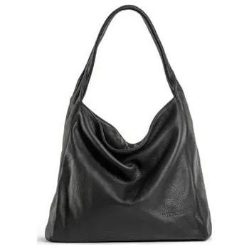 Kabelka Velká prémiová kožená shopper přes rameno VOOC Hobo; černá