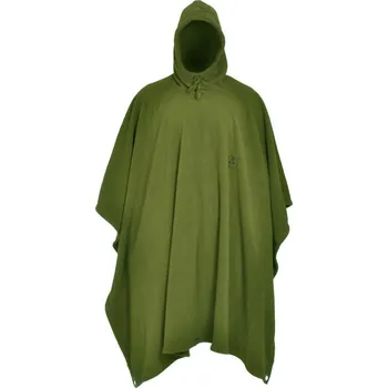 Cyklistická pláštěnka M-Tramp Pončo FLEECE se stahovací kapucí ZELENÉ