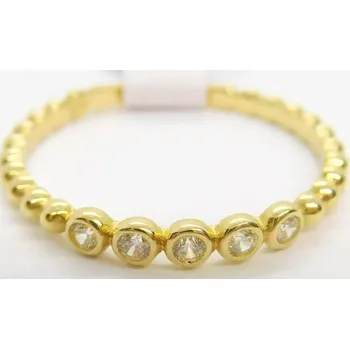 Prsten Klenoty Budín Dámský zlatý kuličkový prsten se zirkony 585/0,88gr vel. 50 HK1181 (Klenoty Budín Dámský zlatý kuličkový prsten se zirkony 585/0,88gr vel. 50 HK1181)