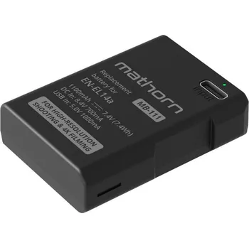 Mathorn MB-111 USB-C akumulátor EN-EL14a pro Nikon 1100 mAh