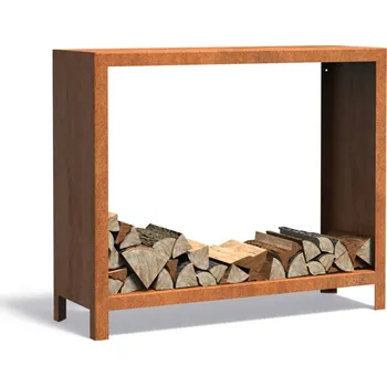 kempingový stůl Steel design Cortenový dřevník 120 x 40 x 100 cm