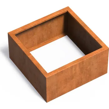 Vyvýšený záhon Steel design Cortenový vyvýšený záhon bez dna 80 x 80 x 40 cm