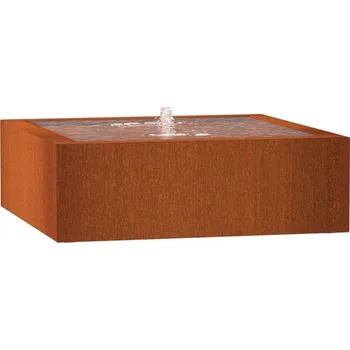 kempingový stůl Steel design Cortenový vodní stůl čtverec 100 x 100 x 40 cm