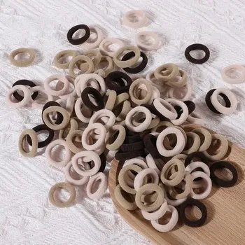 Barevné elastické gumičky do vlasů pro děti | dětské doplňky 100 ks - káva smíchaná