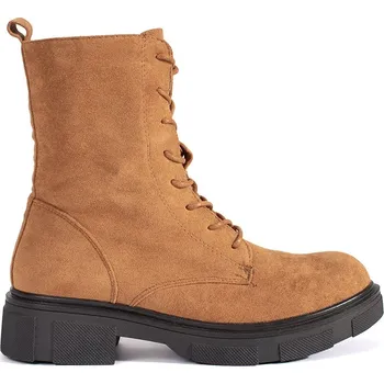 Dámská treková obuv Světle hnědé kotníkové boty workery zateplené YK07P-C Velikost: 39