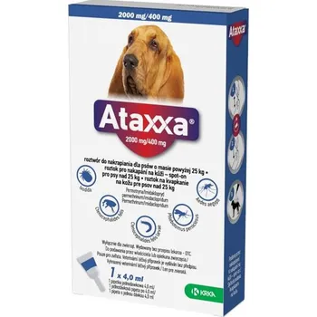 Antiparazitikum pro psa Ataxxa pro psy XL 1x2000mg/400mg tmavě modrá sol 1 x 4.0 ml(nad 25kg)