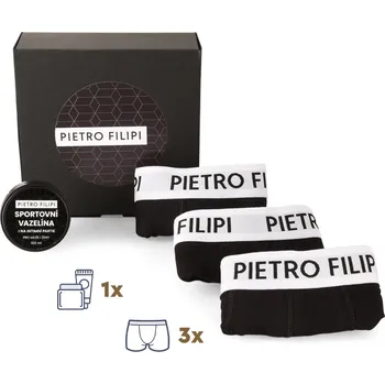 Boxerky Pánská dárková sada 3PACK boxerky a vazelína na intimní partie Pietro Filipi (4PAZ1) XXL Možnost vrácení zboží ZDARMA do 120 dnů!
