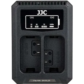 Nabíječka baterií JJC duální USB nabíječka pro dva akumulátory Nikon EN-EL25