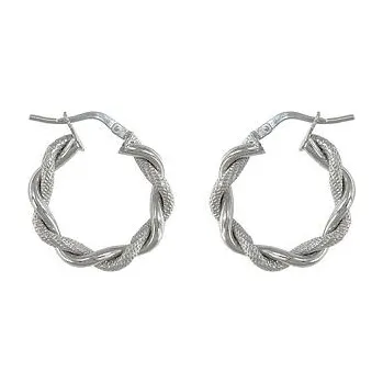 Náušnice Stříbrné náušnice kroužky splétané
