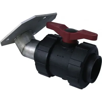 Příruba s PVC kulovým kohoutem 1"-3", pro vývod 100 mm CEMO Vnitřní závit: 3"