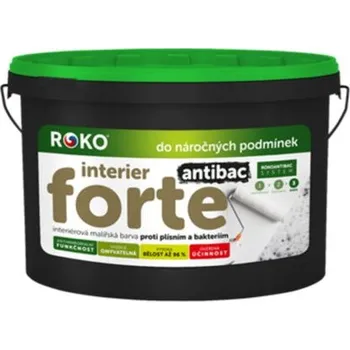 barva na zeď Barva Roko Interier Forte Antibac bílá – 8 kg