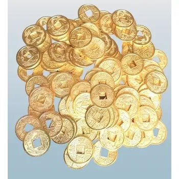 Tradiční mince štěstí zlatá 2,7 cm - AKCE 10 ks