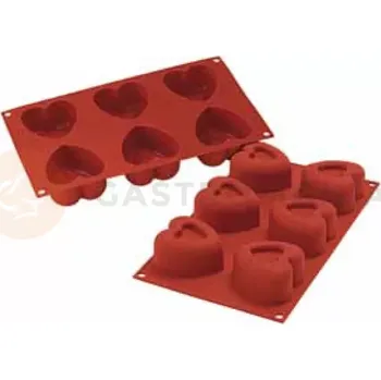 Kuchyňská sůl Silikonová forma SF124 PASSION - 6 x srdce 125 ml | SILIKOMART, Classic Premium