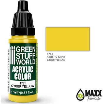 Modelářská barva Green Stuff World Acrylic Artistic Paint - CYBER YELLOW 17ml (Green Stuff World)