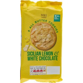 Marks & Spencer Máslové sušenky s kousky belgické bílé čokolády