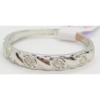 Prsten Klenoty Budín Dámský krásný zlatý prsten z bílého zlata se zirkony 585/1,38gr vel. 60 HK1191 (Klenoty Budín Dámský krásný zlatý prsten z bílého zlata se zirkony 585/1,38gr vel. 60 HK1191)