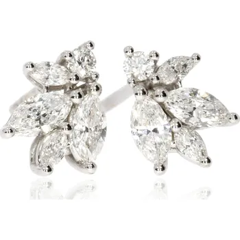 Náušnice Zlatnictví Helios Bílé zlato náušnice s Diamanty