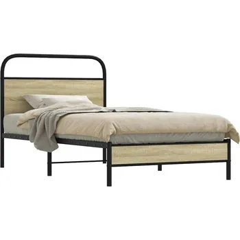 Postel vidaXL Rám postele bez matrace 100x190 cm kompozitní dřevo [4100404] Barva: dub sonoma