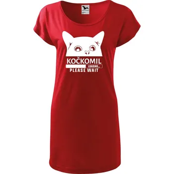 Dámské tričko DOBRÝ TRIKO Dámské tričko/šaty Kočkomil načítání Velikost: XS, Barva: Červená