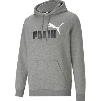 Pánské oblečení PUMA PÁNSKÁ MIKINA S KAPUCÍ ESS+2 COL BIG LOGO HOODIE GREY 586764 03 Velikost: XL