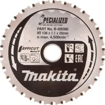 Pilový kotouč Makita Příslušenství - Pilový kotouč na kov, 136x20 mm, 30 zubů B-69266