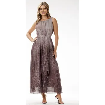 Dámské oblečení Elegantní maxi společenské šaty s ombré efektem A703 Barva: Hnědá, Velikost: L